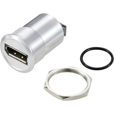 TRU COMPONENTS TC-11980476 DisplayPort 1.2-paneeladapteraansluiting DisplayPort bus - DisplayPort bus Zilver Inhoud: 1 stuk(s)