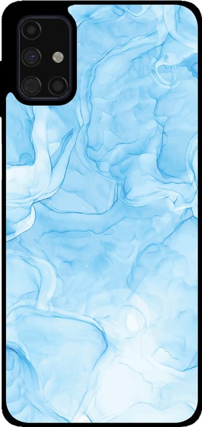 Smartphonica Telefoonhoesje Geschikt voor Samsung Galaxy M51 met marmer opdruk - TPU backcover case marble design - Lichtblauw geschikt voor Samsung Galaxy M51