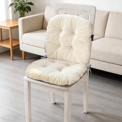 Comfortabele Tuinstoelkussen 42 x 85 cm - Zachte Zitkussen voor Tuinmeubelen, Binnen en Buiten, Rugsteun Kussen (Wit)