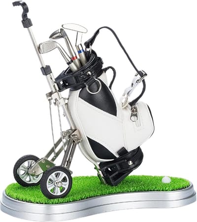 Miniatuur Golftas - Penhouder Bureau - Bureau Organisatie - Realistische Details - 20 x 7.5 x 20 cm - Zilver