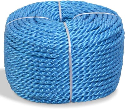 Gedraaid Touw - Boottouw Tuigage - Algemeen Gebruik - Slijt- en Weerbestendig - 10 mm 500 m - Blauw