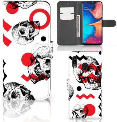 Telefoonhoesje met Naam Samsung Galaxy A30 Skull Red