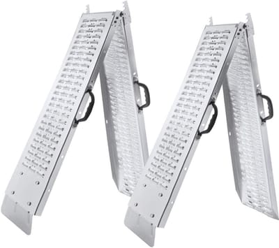 2 stuks oprijplaten 180 cm - 200 kg draagkracht per stuk - Gegalvaniseerd staal - Antislip geperforeerd - Voor auto, motorfiets, quad, caravan