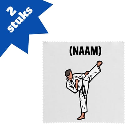 Akyol - karate met eigen naam brillendoekjes - Sport - karateka - sport - 17,8 bij 17,8 cm - 2 stuks