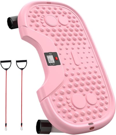 Fitnessstepper - Cardiotrainer Thuistrainer - Full body workout - Fluïdumtechnologie - 30x30 cm basis - Roze