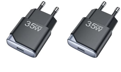 2 stuks OneOne 35W snellader met USB C poort. PD PPS Quick Charge lader. Platte GAN oplader adapter past op Samsung Galaxy A33, A52, A53, A6s, A70, A71, A72, A73, A80, A90, C7 Pro, C9 Pro, Galaxy F02s, F12, F13, F22, F23, F52