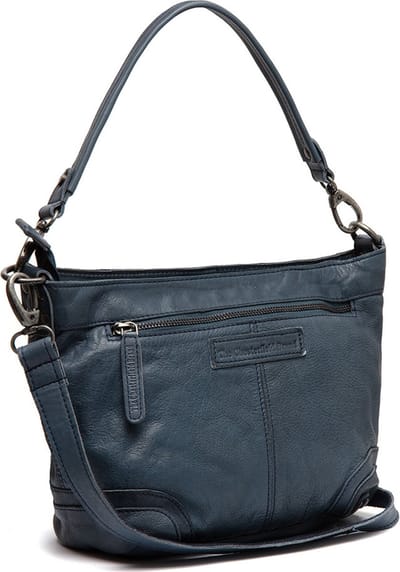 The Chesterfield Brand Leren Schoudertas Lucy Small Hobo Bag Navy Blauw