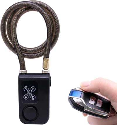 Slimme Fietsslot met Alarm - Draadloze Anti-Diefstal Beveiliging met Vibratie en Afstandsbediening, Waterdicht en 32 Inch Kabel voor Fiets, Motor en Scooter