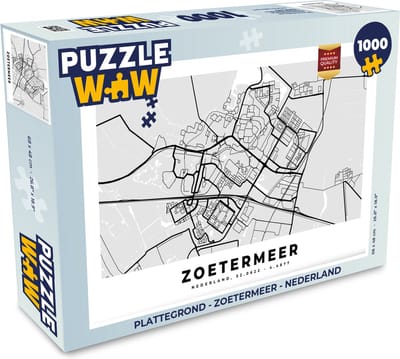 Puzzel Plattegrond - Zoetermeer - Nederland - Legpuzzel - Puzzel 1000 stukjes volwassenen - Stadskaart