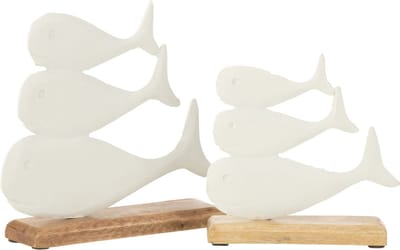 J-Line decoratie Walvis Op Voet - aluminium - wit - large