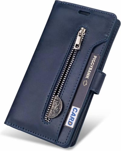 Hoesje geschikt voor iPhone 12 Pro Max - Bookcase - Koord - Pasjeshouder - Portemonnee - Rits - Kunstleer - Blauw