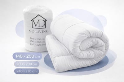 VD Living Dekbed zonder overtrek 140 x 200 cm – Stripe All Year – Wit – Hotel Luxury