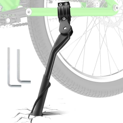Famanu - Verstelbare fietsstandaard van verdikte aluminiumlegering, antislip achterbeugel, geschikt voor MTB en e-bike – Zwart