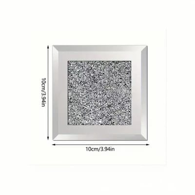 QTTVBTNA -Glazen Onderzetters Set – Vierkant 10x10 cm – Glinsterend & Luxe – Perfect Cadeau
