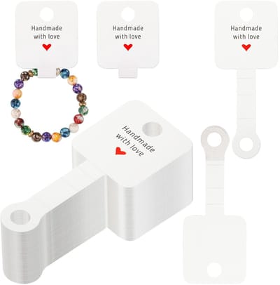 Dailygoody - Zelfklevende Displaykaarten - Perfect voor Sieraden - 100 Stuks - Kraftpapier - Voor Oorbellen en Halskettingen - Handig in Gebruik