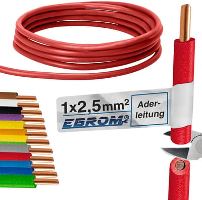 Enkele Stofkabel H07V-U 2,5 mm2 PVC Elektrische Aderleiding