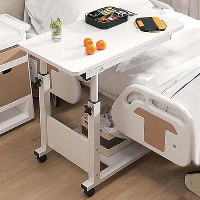 Verstelbare Tafel - Bedtafel Laptoptafel - Werken Ontspannen Eten - C-vormig Ontwerp - 80x40 cm - Houtkleur