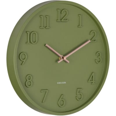 Karlsson wandklok calma army green
