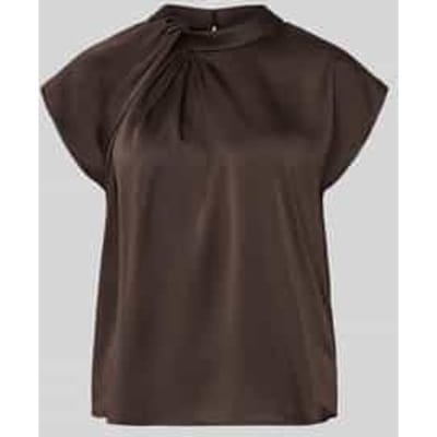 Blousetop van satijn met knoopdetail model 'Fleur Drapy'