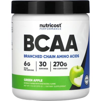 Nutricost, Performance Athlétique, BCAA, Pomme Verte, 9,5 oz (270g)