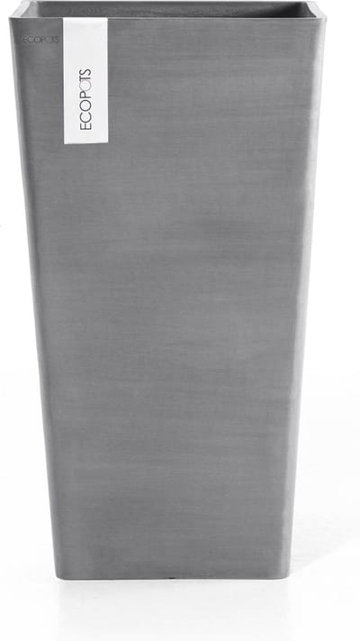 Ecopots Rotterdam Mid High 56 - Grey - 31 x H56,5 cm - Vierkante grijze bloempot / plantenbak