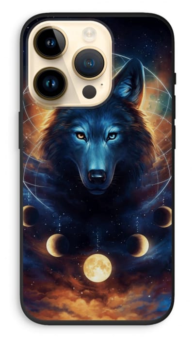 Case Company® - Hoesje geschikt voor iPhone 14 Pro hoesje - Wolf Dreamcatcher - Biologisch Afbreekbaar Telefoonhoesje - Bescherming alle Kanten en Schermrand