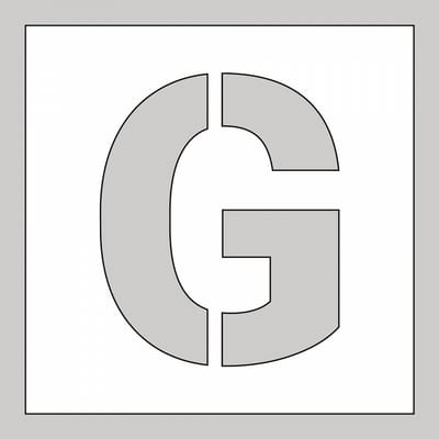 Spuitsjabloon letter G - dibond 500 x 500 mm