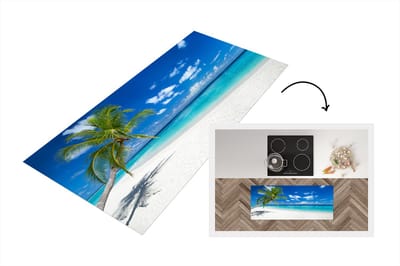 Keukenloper - Loper keuken - Strand - Zee - Palmboom - Eiland - 120x50 cm - Keukenloper vinyl