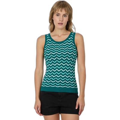 Top Meela groen print mouwloos Ragwear - maat S
