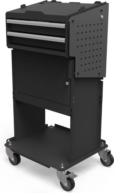 BOXO Diagnosewagen ZWART - 2 lades