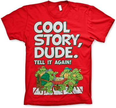 Teenage Mutant Ninja Turtles Heren Tshirt -S- Cool Story Dude Rood