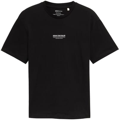 Tom Tailor Denim - T-shirt met relaxte pasvorm van katoen - Maat XXL - Black