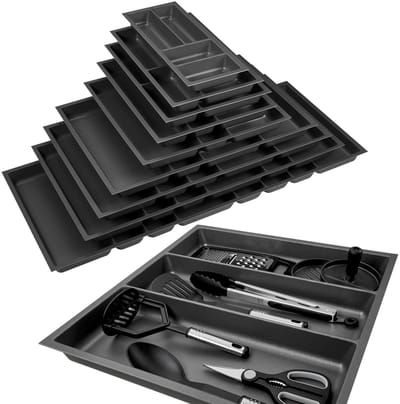 ORGA-BOX 2 Multifunctioneel inzetstuk diepte: 461 x breedte: 509 mm antraciet met zeildoekstructuur voor 60 cm Nobilia lade tot 07/2012 (A.U.B. DE AFMETINGEN VAN UW LEEGTE METEN!)