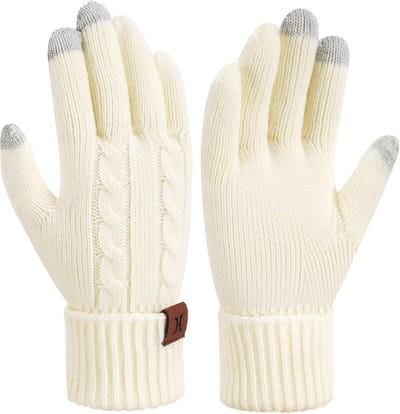 Warme Gebreide Touchscreen Handschoenen voor Dames - Winterwantjes met Elastische Manchet