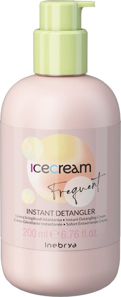 Inebrya, Ice Cream Frequent, Après-shampoing sans rinçage pour cheveux, Démêlant, 200 ml