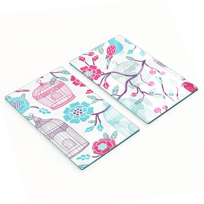 Multifunctionele decoratieve glazen panelen/vogelkooien 2x30x52 cm