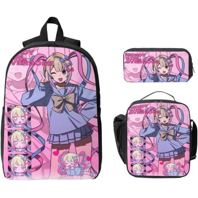 Ensemble de 3 sacs à dos surchargés pour fille Streamer pour filles et garçons Sacs à crayons Sacs à dos avec boîte à lunch Pour étudiants Sac à dos gray