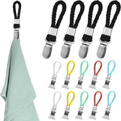 14 stuks handdoekklemmen, handdoekklemmen, stoffen clips, reservehaken, keukenhaken, handdoekhaken, handdoekhaken, clips voor badkamer, keuken