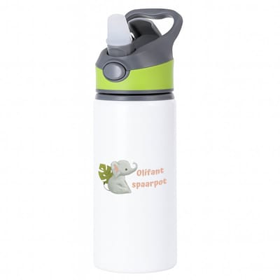 Hacebo® - Olifant waterfles met rietje groen - Olifant - dieren liefhebbers - leuke cadeau voor iemand die van houdt van olifanten - verjaardagscadeau - kado - gift - water fles - 650ML
