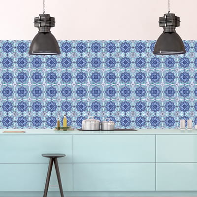 Zelfklevende tegelmuurstickers voor keuken en badkamer - 9 Azulejos Massilia tegelstickers - 9 stickers van 15x15 cm