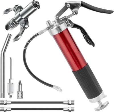 Krachtige Vetpersset - Vetspuit Set - Smering Werkzaamheden - Hoge Druk Koppeling - 8000 PSI - Rood