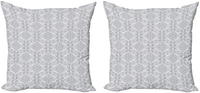 ABAKUHAUS Kussenhoes Set – 2x50x50 cm – Tweezijdig digitaal druk – Grijs
