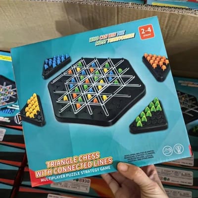 Nouveau Jeu de Stratégie Échiquier Triangle Chaîne Splendeur Duel Table idéal pour Enfants & Adultes Amusant Famille Logique Pistes Tables gray