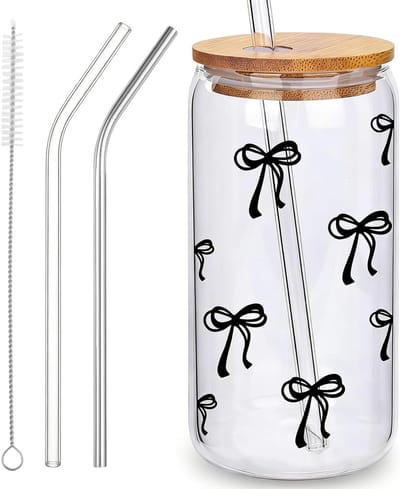 Solidchoice - Drinkglas met Rietje en Deksel voor Iced Coffee en Matcha