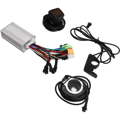 Kit de contrôleur de moteur de vélo électrique, 3 modes, onde sinusoïdale, contrôleur à 6 tubes, accélérateur PAS au pouce, compteur LCD black