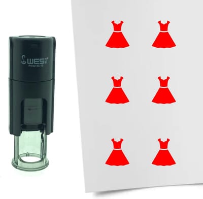 CombiCraft Stempel Jurk 10mm rond - Rode inkt