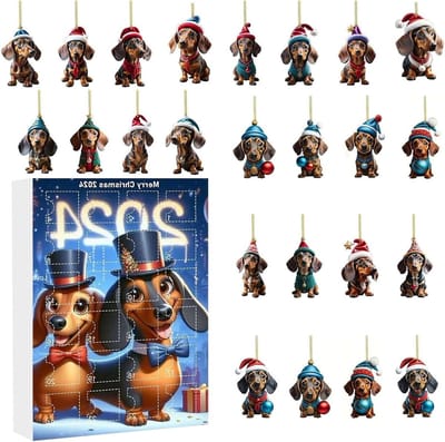 Adventskalender voor de Feestdagen 2024, 24 Dagen Countdown, Verzamelset voor Kerstdecoratie en Cadeaus