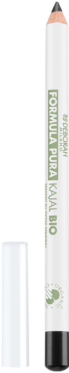 Deborah Milano Formula Pura Kajal Pencil Bio – Kleur 01 Black - Natuurlijk Oogpotlood – Zwarte, Intensieve Kleur – Zacht & Blendbaar – Langhoudend & Smudge-Proof – Vegan & Biologisch – Voor Een Natuurlijk Intense Ooglook