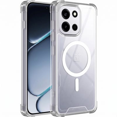 Hoesje Geschikt voor OnePlus Nord 6 - Transparant - Casemania Anti-Shock Magnetische Back Cover - Geschikt voor MagSafe Telefoonhoesje