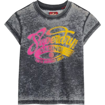 Superdry - Fade Rock T-shirt met print en kapmouwtjes - Dames - T-shirts